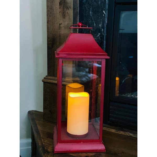 Tx Usa Corporation Belmont Decorative Candle Lantern Large Red On Sale Overstock 30566884