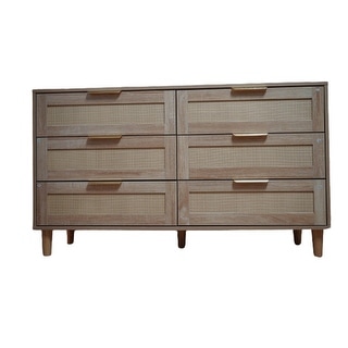 Modern 6 Drawer Rattan Dresser - Bed Bath & Beyond - 39467016