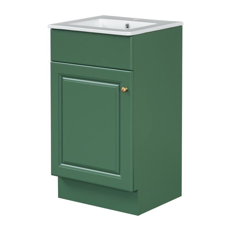 18"Freestanding Bathroom Vanity with Ceramic Sink