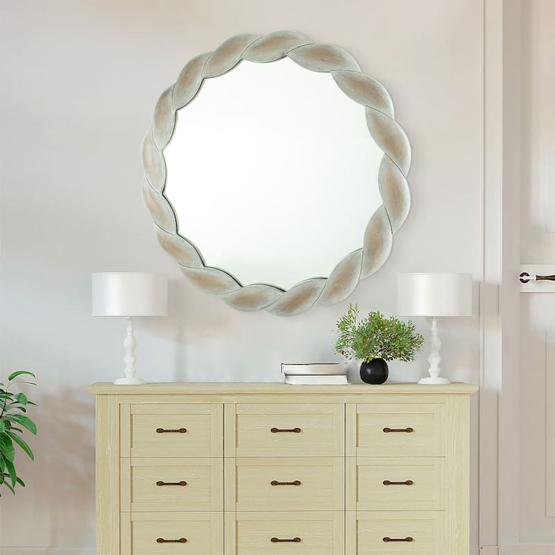Alexandro Living Room Mirror with Wooden Frame - Natural - Natural