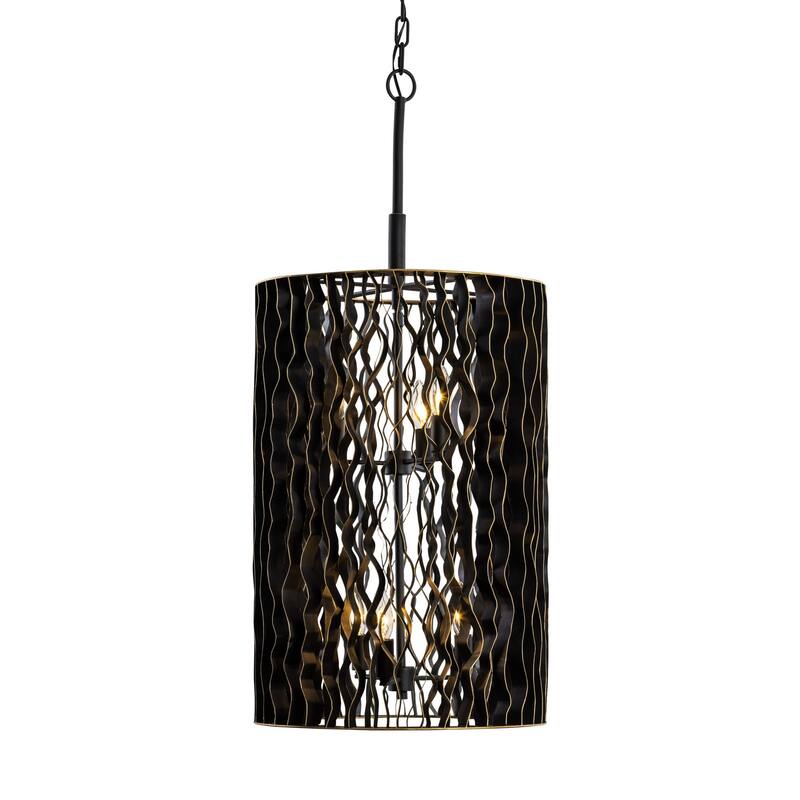 Varaluz Estela 6-Light Pendant - Matte Black/French Gold - Matte Black/French Gold