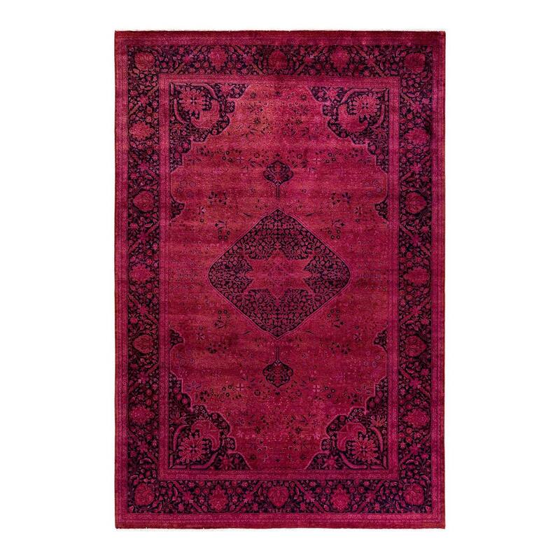 Fine Vibrance, One-of-a-Kind Hand-Knotted Area Rug - Pink, 6' 1" x 9' 2" - 6' 1" x 9' 2"