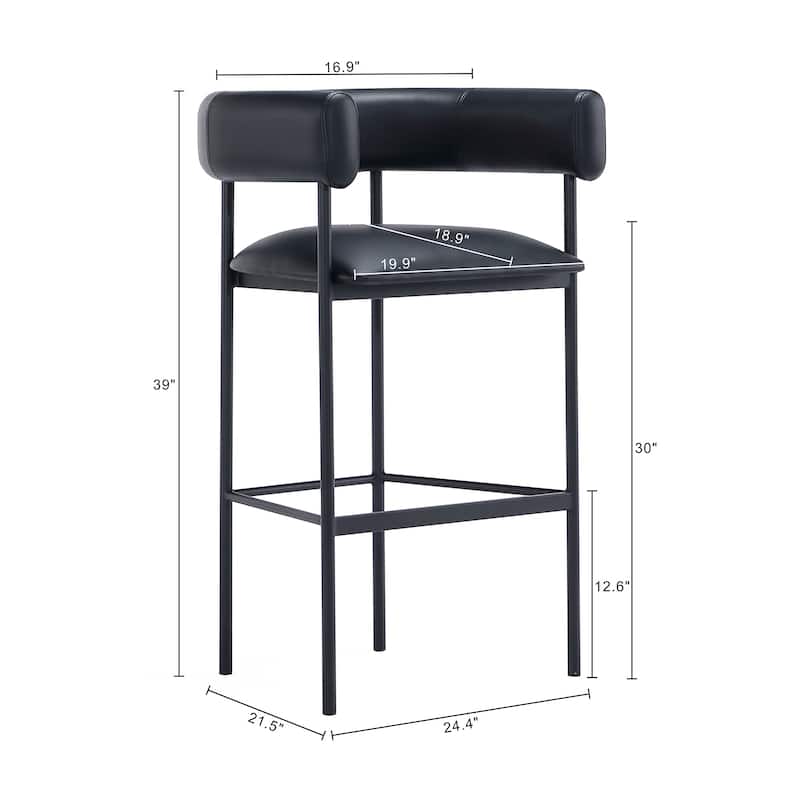 Onda Vegan Leather Metal Upholstered Barstool