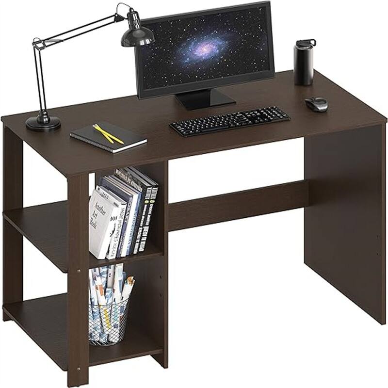 Home Office Computer Desk with Shelves - Espresso