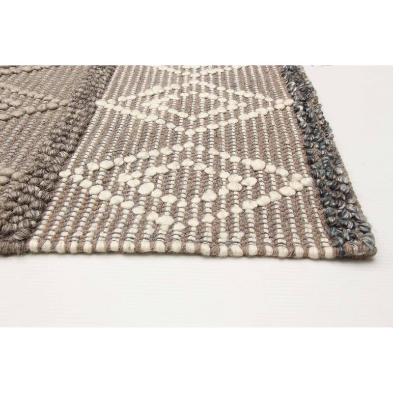 ECARPETGALLERY Braid weave Sienna Brown Wool Rug - 6'1 x 9'0