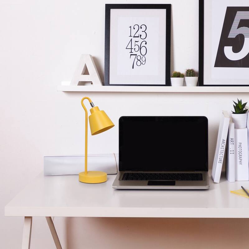 Looped Neck Desk Lamp with Adjustable Cone Shade - 16" - Yellow