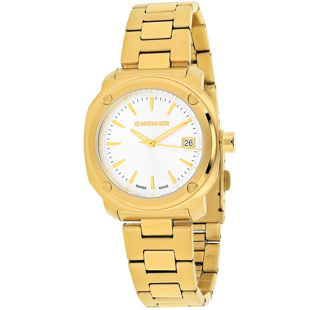 Shop Wenger Women S Edge Index Silver Dial Watch 01 1121 107