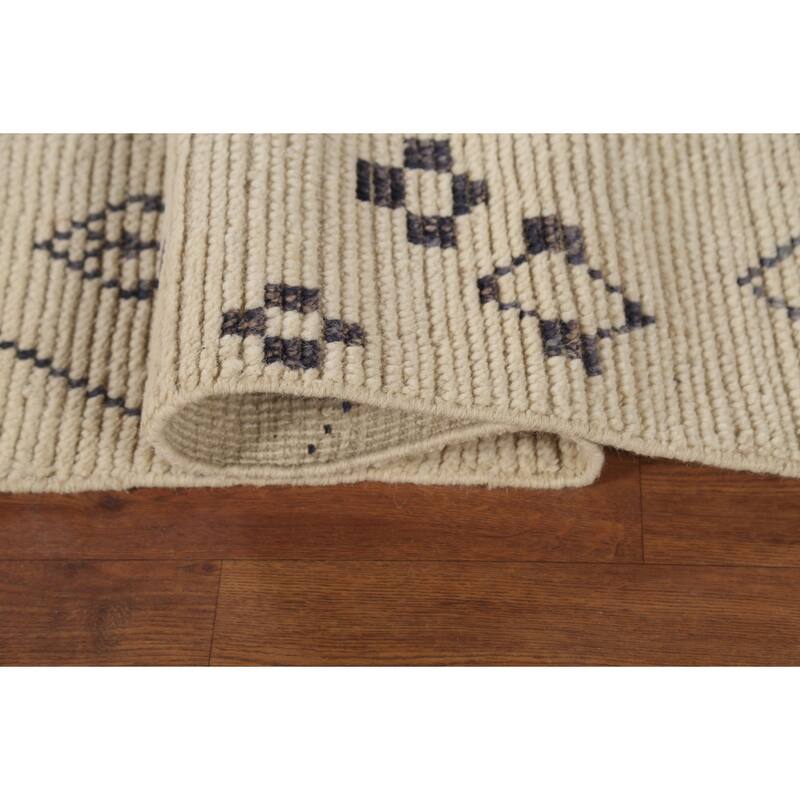 Trellis Moroccan Area Rug Hand-Knotted Oriental Wool Carpet - 7'1"x 10'10"