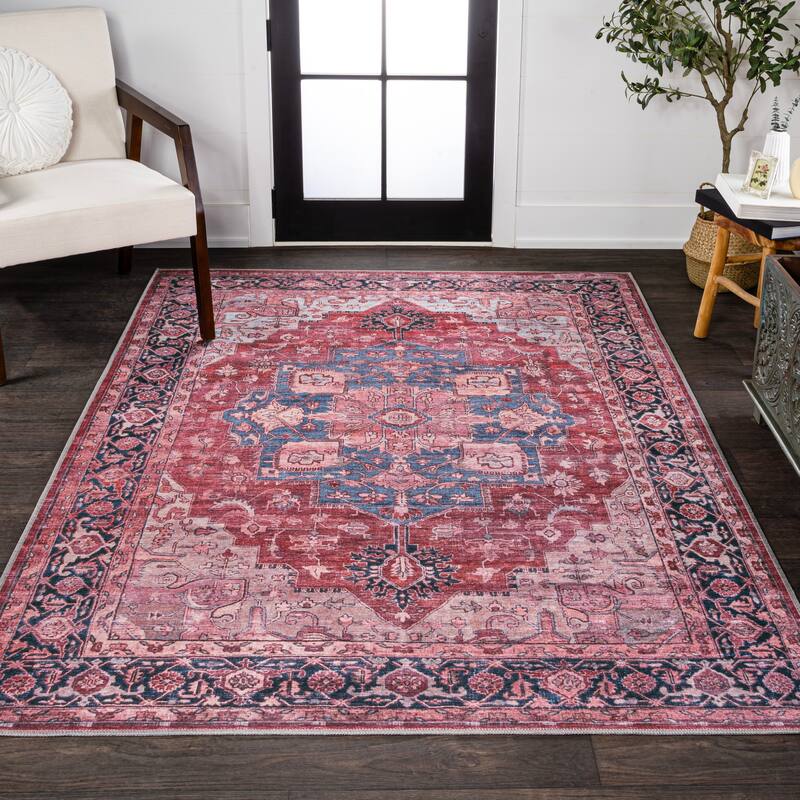JONATHAN Y Marrakesh Ornate Medallion Machine Washable Area Rug