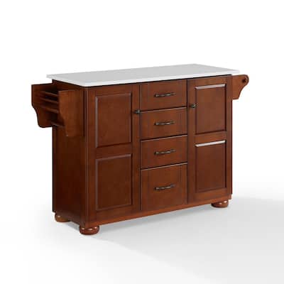 Kitchen Island Stone Top Portable Cart Storage Cabinet Modern Kitchen Furniture