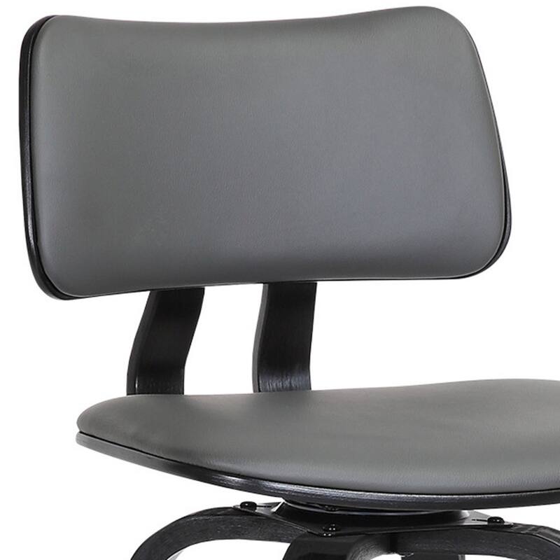 Faux Leather Armless Counter Height Bar Chair with Wood Frame, Swivel and Footrest