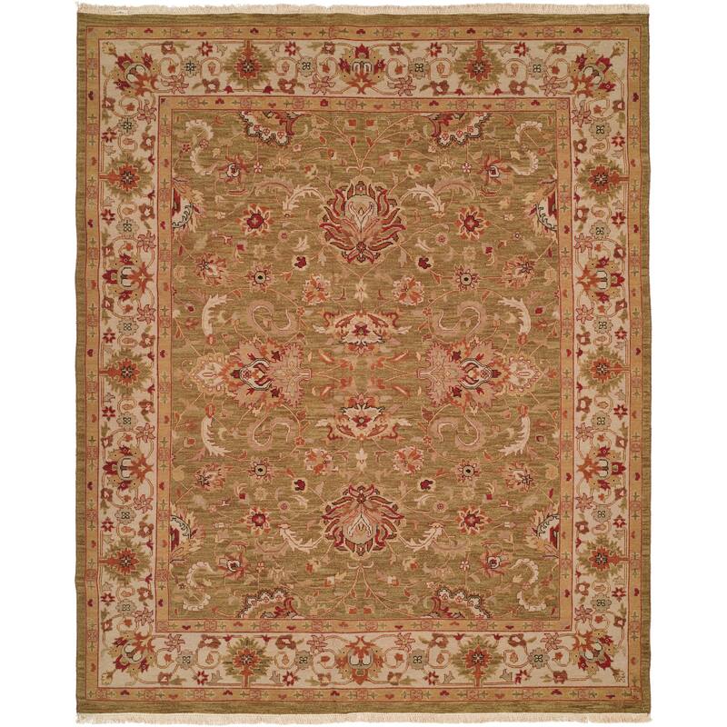 Traditional Multi-Colored Flatweave Wool Area Rug - 6' x 9' - Multi-Colored