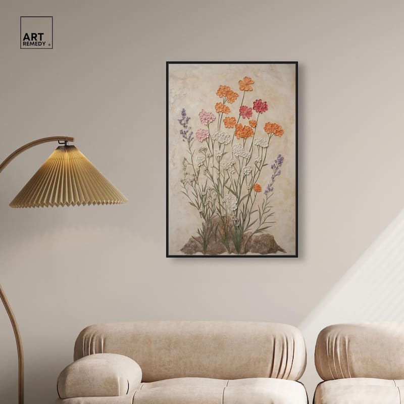 Sculpted Flora Frieze II Canvas by Art Remedy
