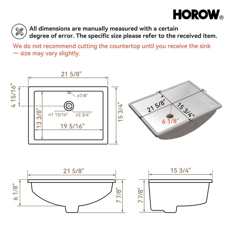 ClarityPure 21.62 in. x 15.75 in. Undermount Bathroom Sink in White Ceramic with Overflow Drain