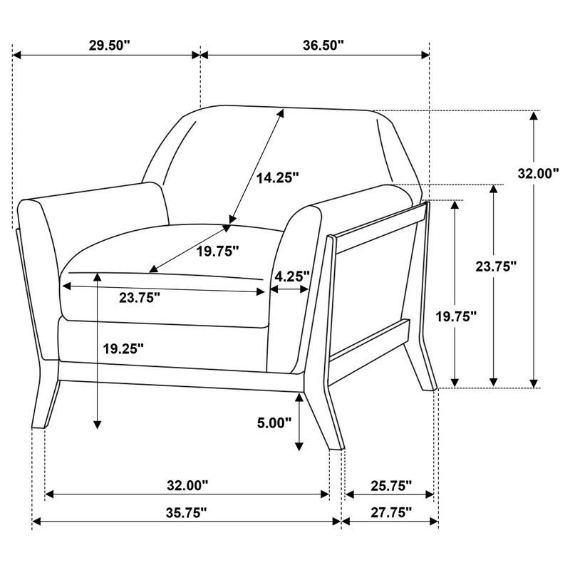 Vaughn Fabric Upholstered Flared Arm Sofa Set Grey
