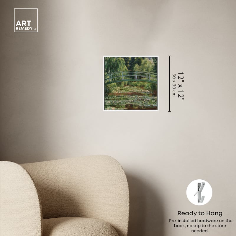 Art Remedy Monet The Japanese Footbridge And The Water Lily Pool Giverny Framed 1 Piece Canvas Wall Art