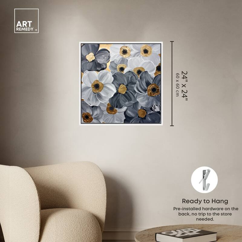 Art Remedy Fields And Fields Framed Floral Fine 1 Piece Canvas Wall Art