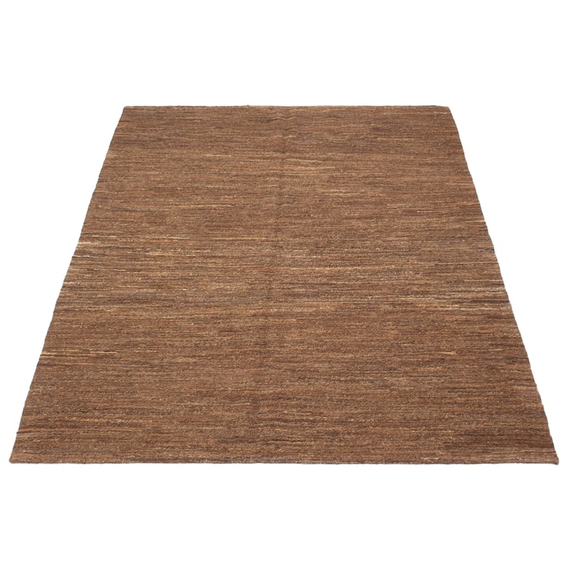 ECARPETGALLERY Flat-Weave Natural Brown Wool Tapestry Kilim - 5'3 x 8'1