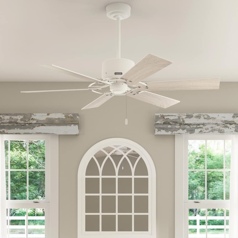 Hunter 52" Gilrock Windmill Ceiling Fan and Pull Chain - Industrial, Modern Farmhouse