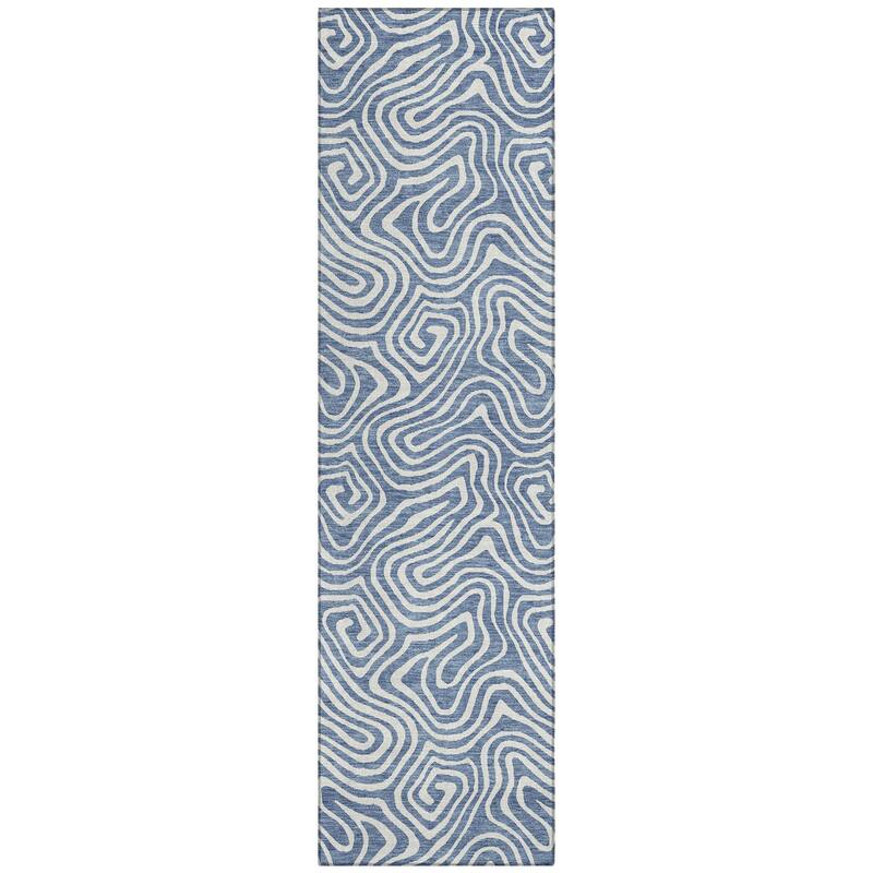 Machine Washable Indoor/ Outdoor Modern Trance Chantille Rug