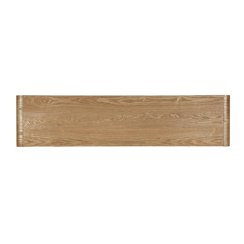 Modern 3-Drawer Console Table with Vertical Slats, Round Edge Design, Perfect for Entryway, Hallway or Behind Sofa