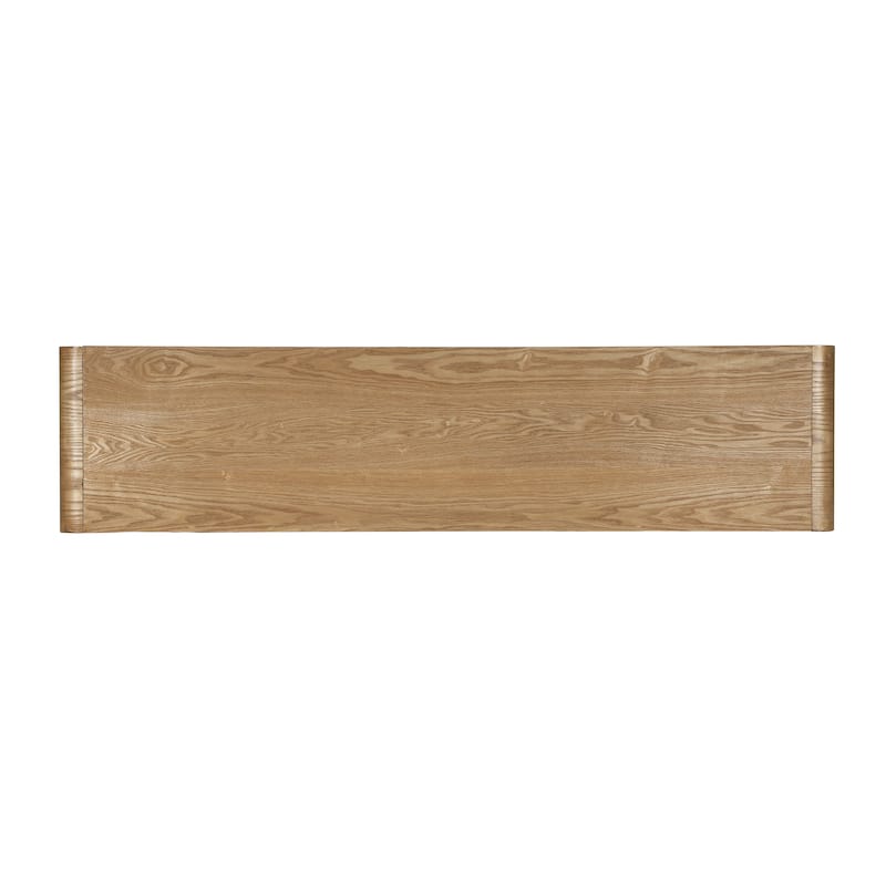 Modern Console Table with Vertical Groove Drawers, Sofa Table with Rounded Edges, Living Room Entryway Accent Table