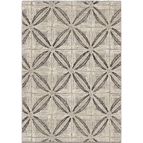 Dean Modern Area Rug, Diamond Pattern, Fabric, Large, Gray, Cream - 9'3" x 12'3"