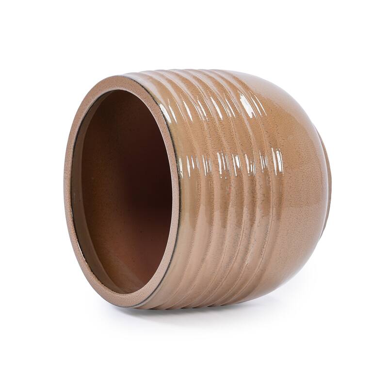 Anmytek Ceramic Planter Set of 3 with Drainage for Indoor Outdoor