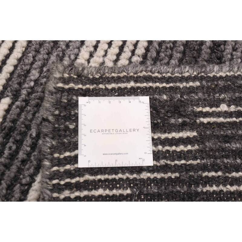 ECARPETGALLERY Hand-knotted Tangier Dark Grey Wool Rug - 5'3 x 7'4