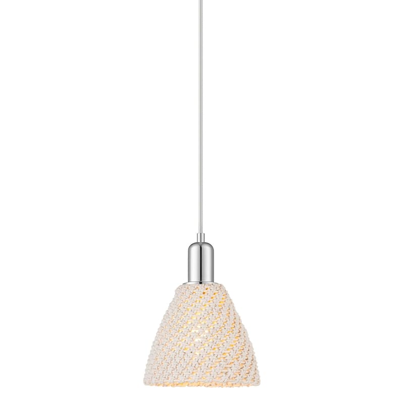 Innovations Lighting 716-1P-10-8 Natural Ballston Dome Pendant Natural - Polished Chrome / Natural