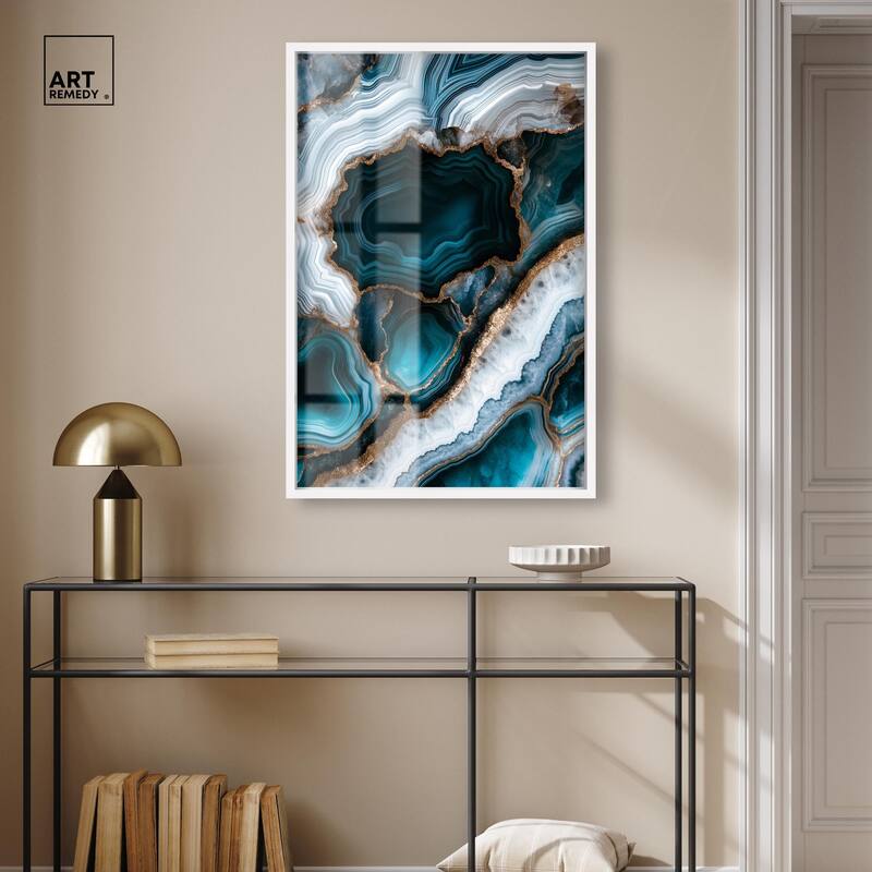 Teal Tectonic I Shadowbox by Art Remedy