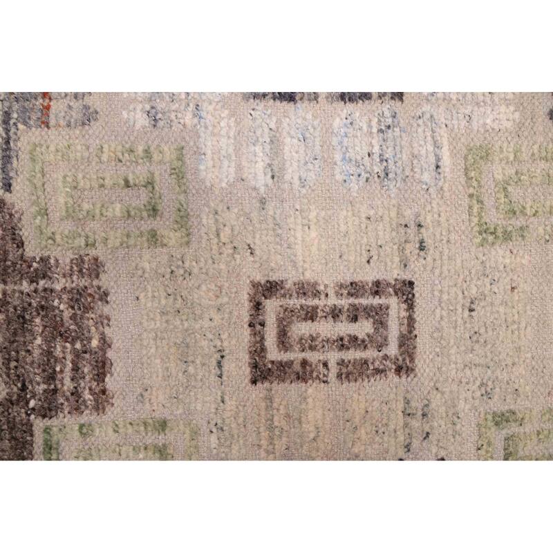 ECARPETGALLERY Hand-knotted Tangier Grey Viscose, Wool Rug - 9'2 x 11'11