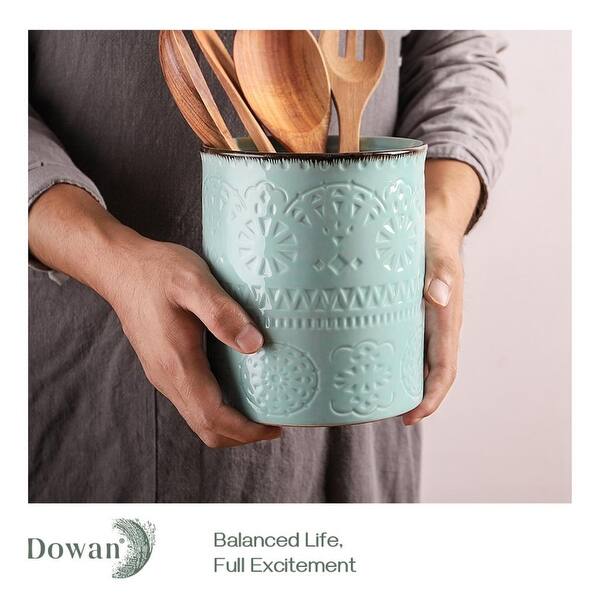 DOWAN Kitchen Utensil Holder, Large Farmhouse Utensil Holders ...