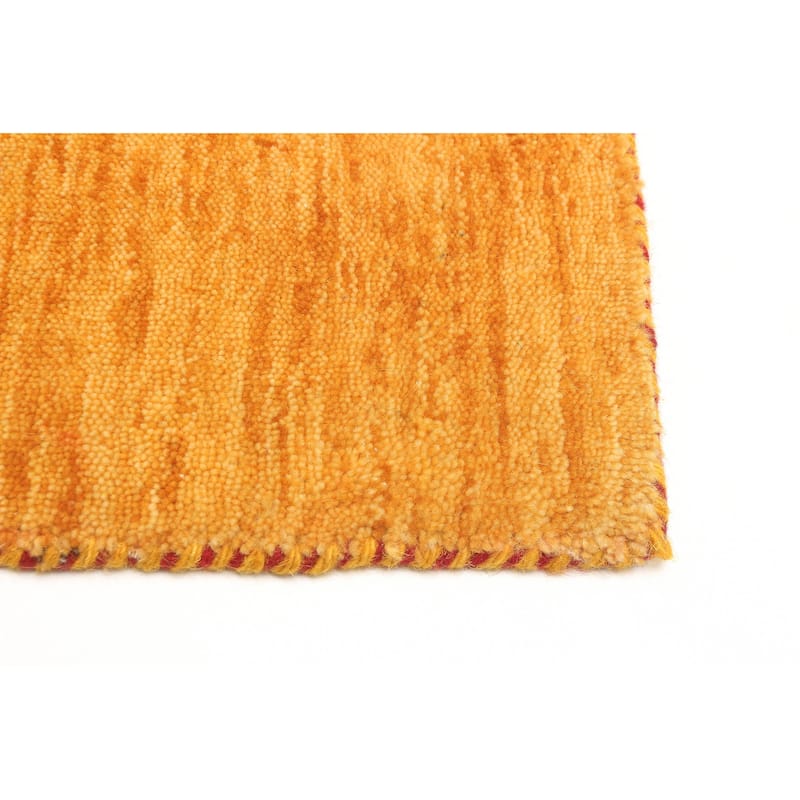 ECARPETGALLERY Hand Loomed Kashkuli Gabbeh Gold Wool Rug - 4'11 x 8'2