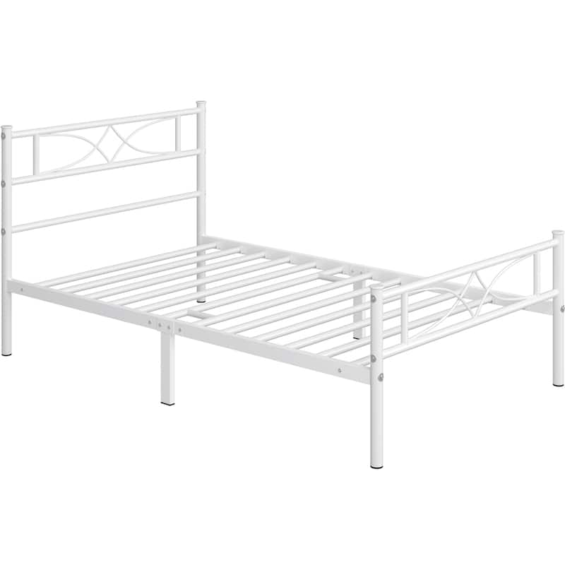 Yaheetech Simple Metal Platform Bed Frame with Curved Design Headboard and Footboard