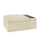 preview thumbnail 1 of 20, Sebastopol Boucle Fabric Storage Ottoman With Table and Casters by iNSPIRE Q Modern Ivory