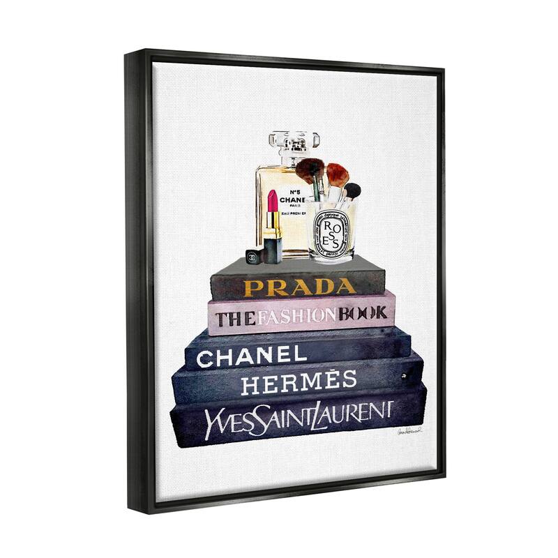 Stupell Glam Fashion Book Set With Makeup Floater Frame - Multi-Color
