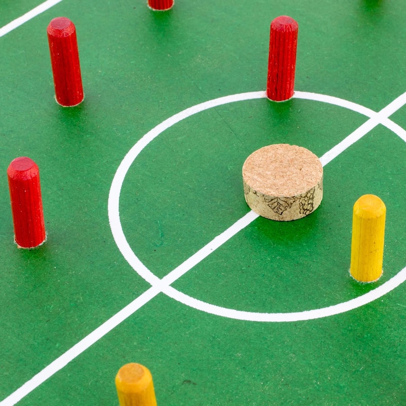 Novica Handmade Desktop Soccer Pinewood Game