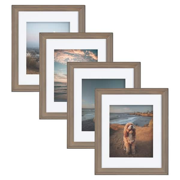 slide 18 of 54, Kate and Laurel Bordeaux Wood Photo Frame Set 11x14 matted to 8x10 - Rustic Brown