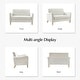 preview thumbnail 31 of 62, HULALA HOME Adika 51"W Farmhouse Striped Linen Upholstered Loveseat with Solid Wood Spindle Legs