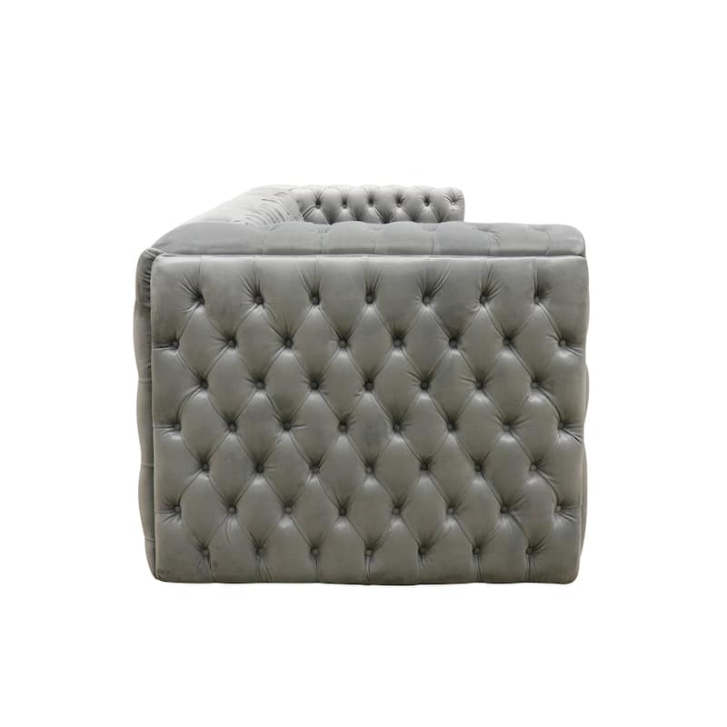 Pasargad Home Vicenza Velvet Tufted Sofa - L89.37"XD36.22"XH30"