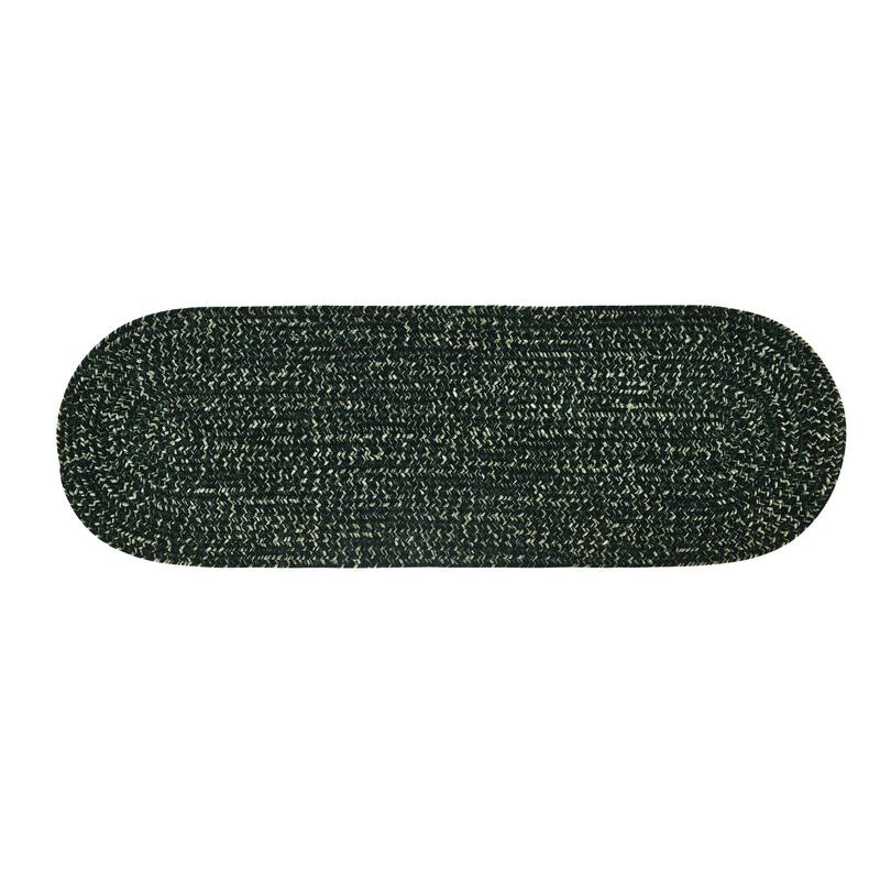 Better Trends Chenille Tweed & Solid Braid 100% Polyester Stain Resistant, Double Sided Reversible Indoor Area Rug - 24" x 108" Runner - Diluth & Emerald