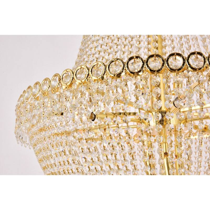 Elegant Lighting Gold 30-inch Royal-cut Crystal Clear Large Hanging Chandelier