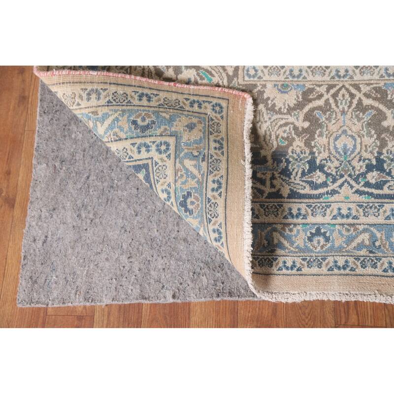 Hand Knotted Oriental 100% Wool Carpet Traditional Floral Peach Mashad Area Rug - 12' 4'' X 9' 5''