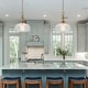preview thumbnail 2 of 11, Mid-Century Modern 1-Light Gold Dome Pendant Light with Grid-Textured Glass for Kitchen Island Dining Room