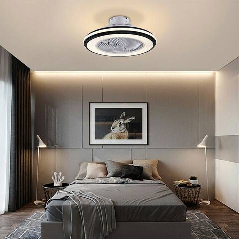 20in 5-Blade LED Caged Ceiling Fan Light with Remote