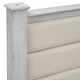 preview thumbnail 11 of 22, Queen Platform Bed with Upholstered Headboard & 2 Drawers - Antique White