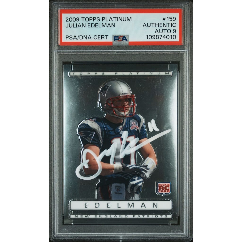 Julian Edleman 2009 Topps Platinum Rookie Card #159 Auto Graded PSA 9 109874010 - 8' x 11'