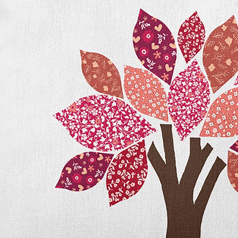 Printed Quilt Tree Accent Pillow