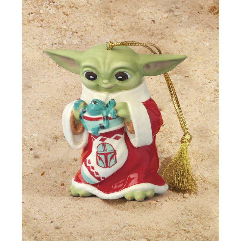 Lenox Holiday Grogu with Stocking Ornament